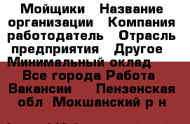 Мойщики › Название организации ­ Компания-работодатель › Отрасль предприятия ­ Другое › Минимальный оклад ­ 1 - Все города Работа » Вакансии   . Пензенская обл.,Мокшанский р-н